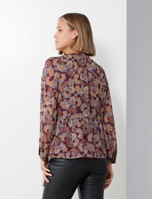 Blusa Gasa Lurex BORDEAUX/MULTI