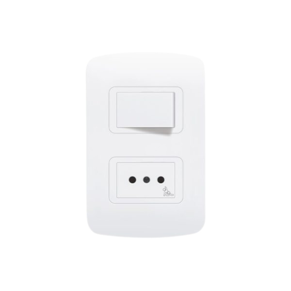Plaqueta Atenea Plus Toma Con Seguridad + Bipolar Blanco 