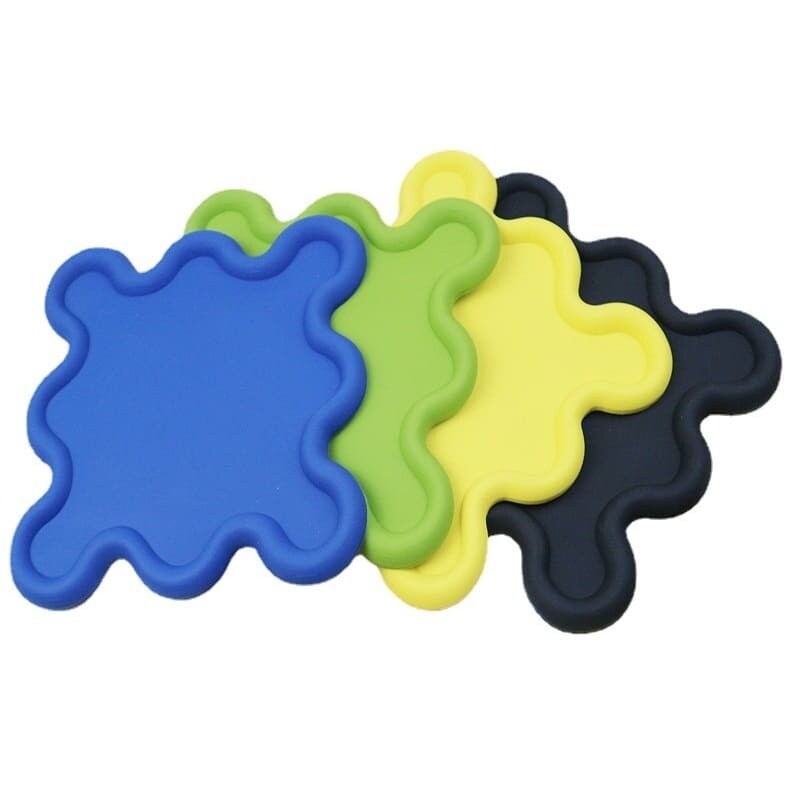 Posavasos ondeado de colores amarillo