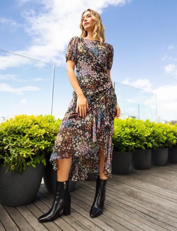 Vestido Flores NEGRO/MULTI