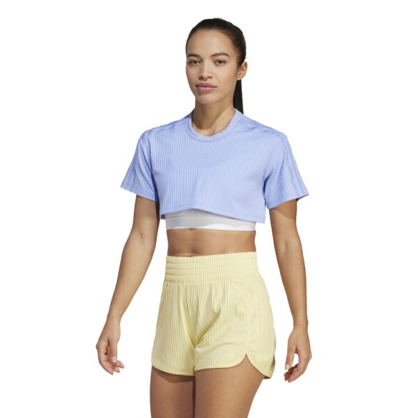 Remera Adidas Rib 3 Rayas Azul