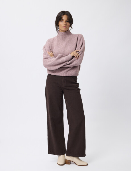 Sweater cuello alto rosa