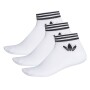 Trefoil Ankle Socks 3P - Unisex White/Black