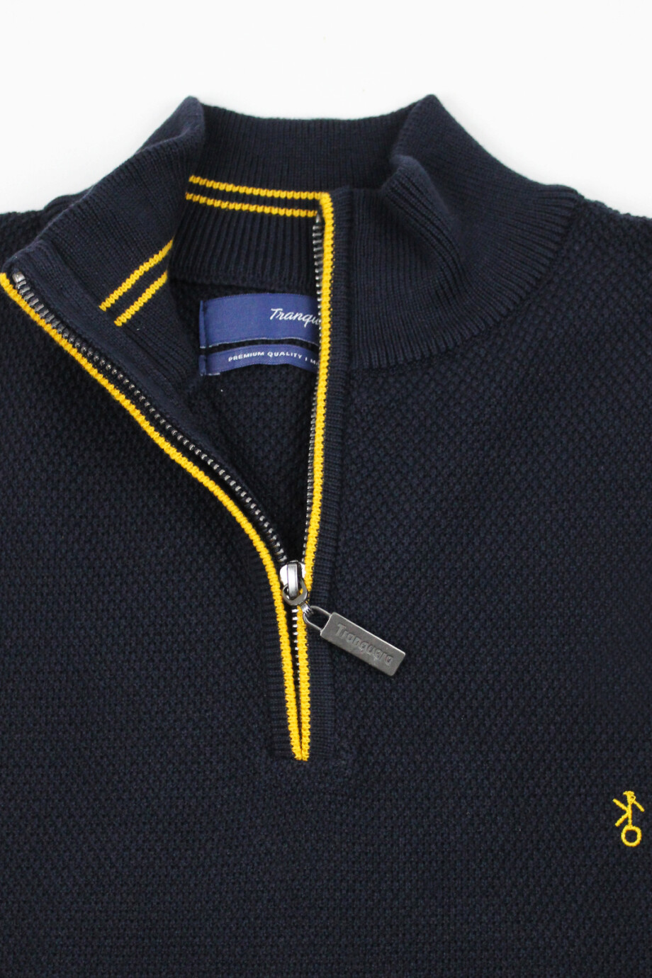 Remera Medio Cierre Apolo Azul con Amarillo
