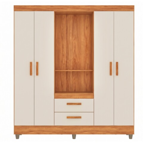 Ropero 4 Puertas Sin Espejo Cinamomo Off White 150 x 181 x 40 cm Ropero 4 Puertas Sin Espejo Cinamomo Off White 150 x 181 x 40 cm