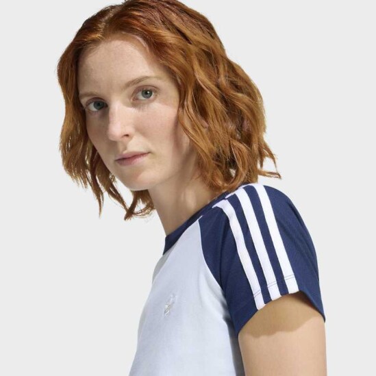 Remera Adidas 3 Rayas Azul