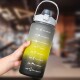 Botella Agua Deportiva Motivacional Set 3 Tamaños Diferentes Color Gris/Amarillo/Negro