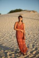 VESTIDO FLECOS Terracota