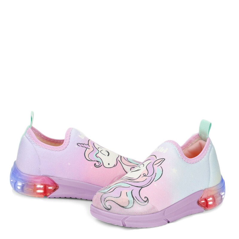 Championes de Niña Bibi Space Waves Unicornio Luces Rosa