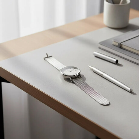 Reloj de Pulsera para Mujer Diseño Clásico Urbano Elegante Plateado