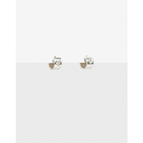 Aros Argolla Corazón Plateado