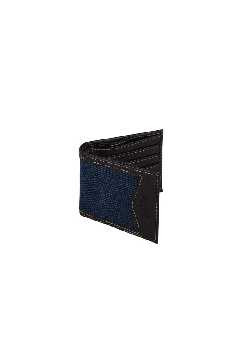 Billetera de lona con marco Azul