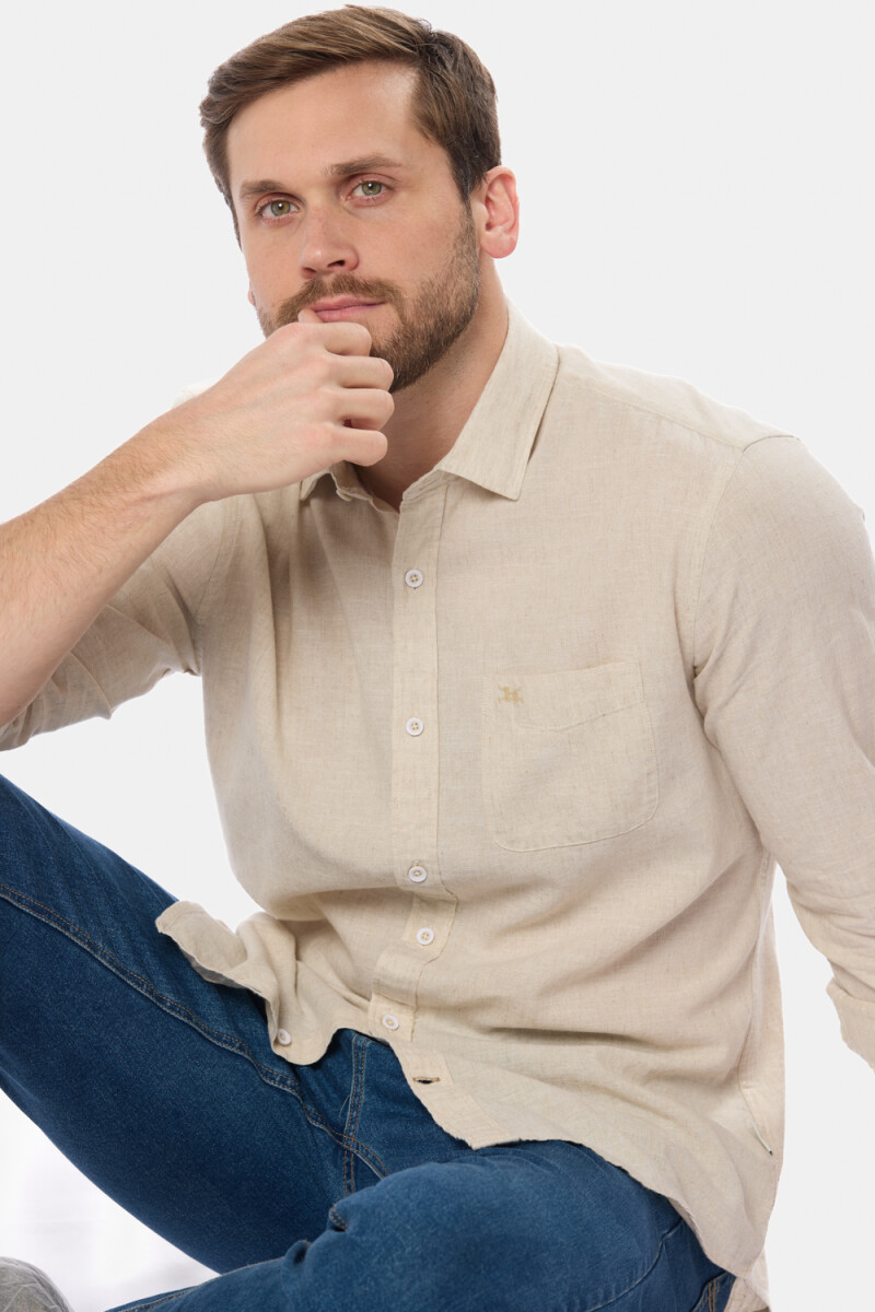 CAMISA DE LINO - Beige 