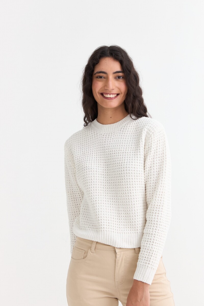 Sweater en punto waffle CRUDO