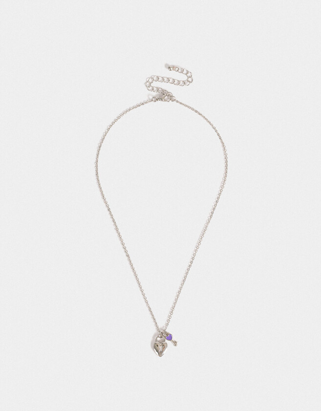 Cadena Corta con Dije Con corazón Cadena Corta Con Dije Corazón - Plateado