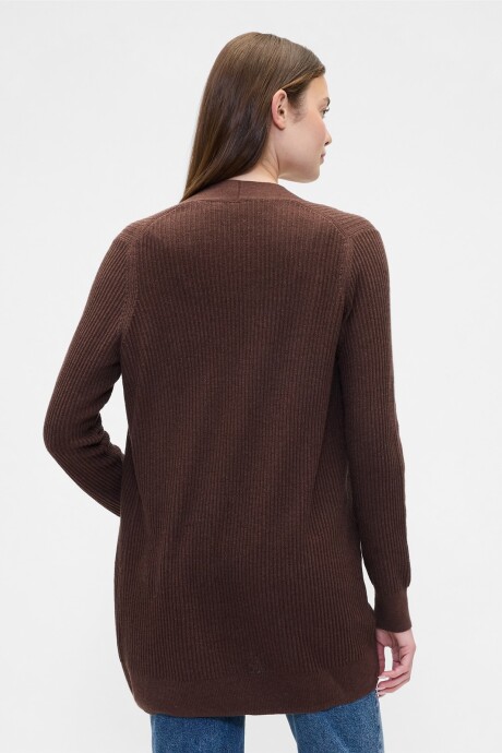 Saco Sin Botones Bella Mujer Dark Brown 1