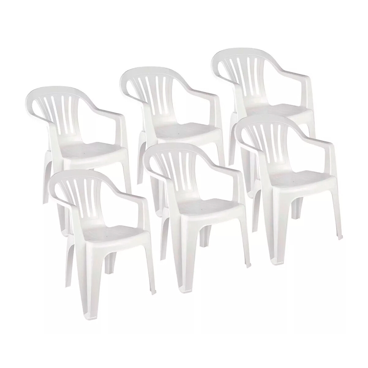 Set x6 Sillas Bela Vista con apoya brazos - BLANCO 