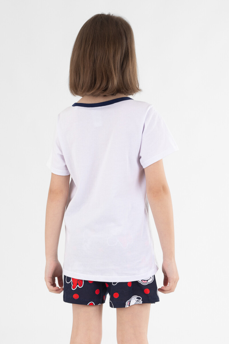 Pijama infantil minnie & mickey Blanco