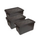 Set x3 Caja organizadora 70lts con tapa NEGRO