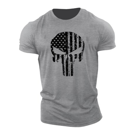 Remera de algodón Punisher USA Gris