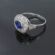 Anillo Nuevo Estilo Antiguo, Platino, Brillantes Y Zafiro Anillo Nuevo Estilo Antiguo, Platino, Brillantes Y Zafiro