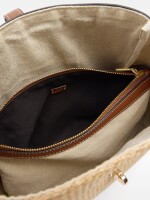 Bolso De Hombro Efecto Rafia natural