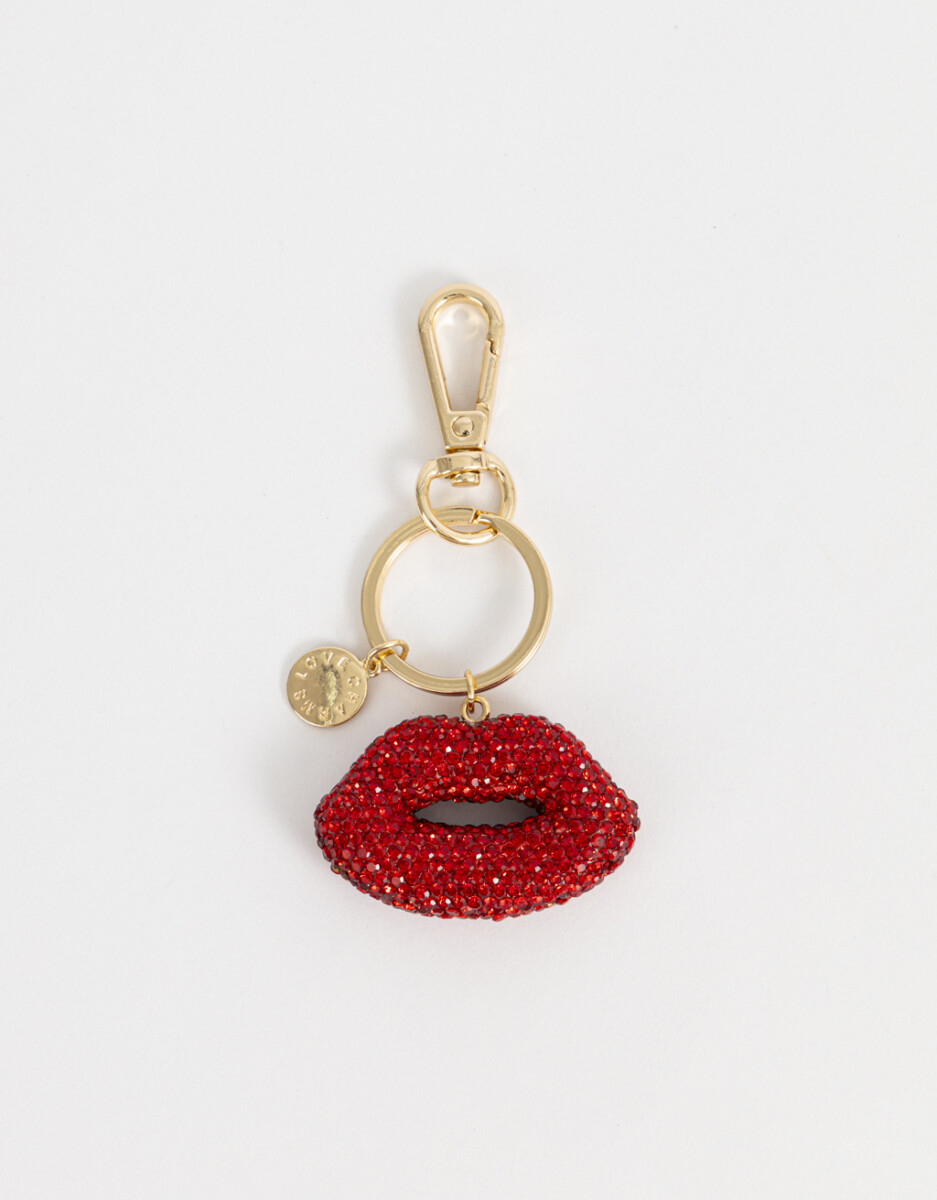 Llavero Y Charm Boca Con Strass 