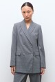 Blazer fantasía doble botonadura gris