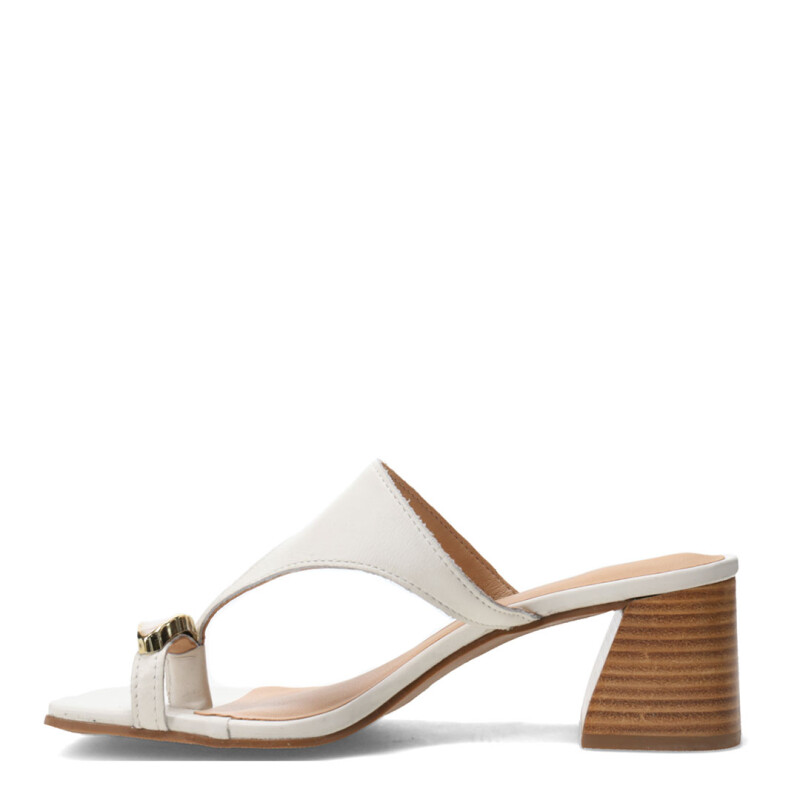 Sandalias de Mujer Bottero Taco Y Aplique Marfil