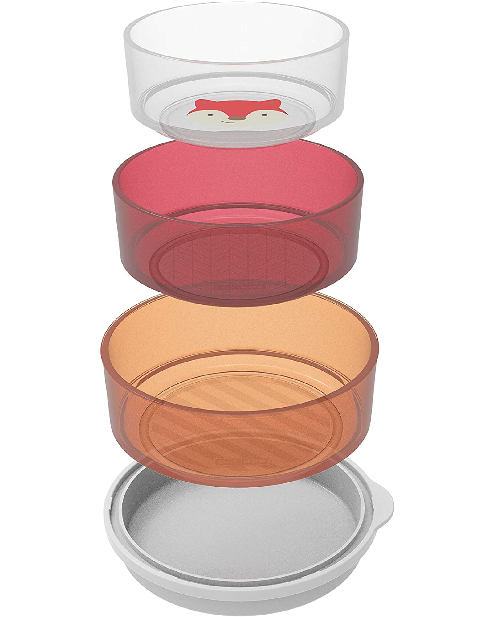Bowls de aprendizaje con antideslizante diseño zorro Sin color