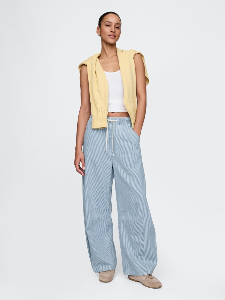 Jean Horseshoe A Rayas Mujer - Blue Railroad Stripe 