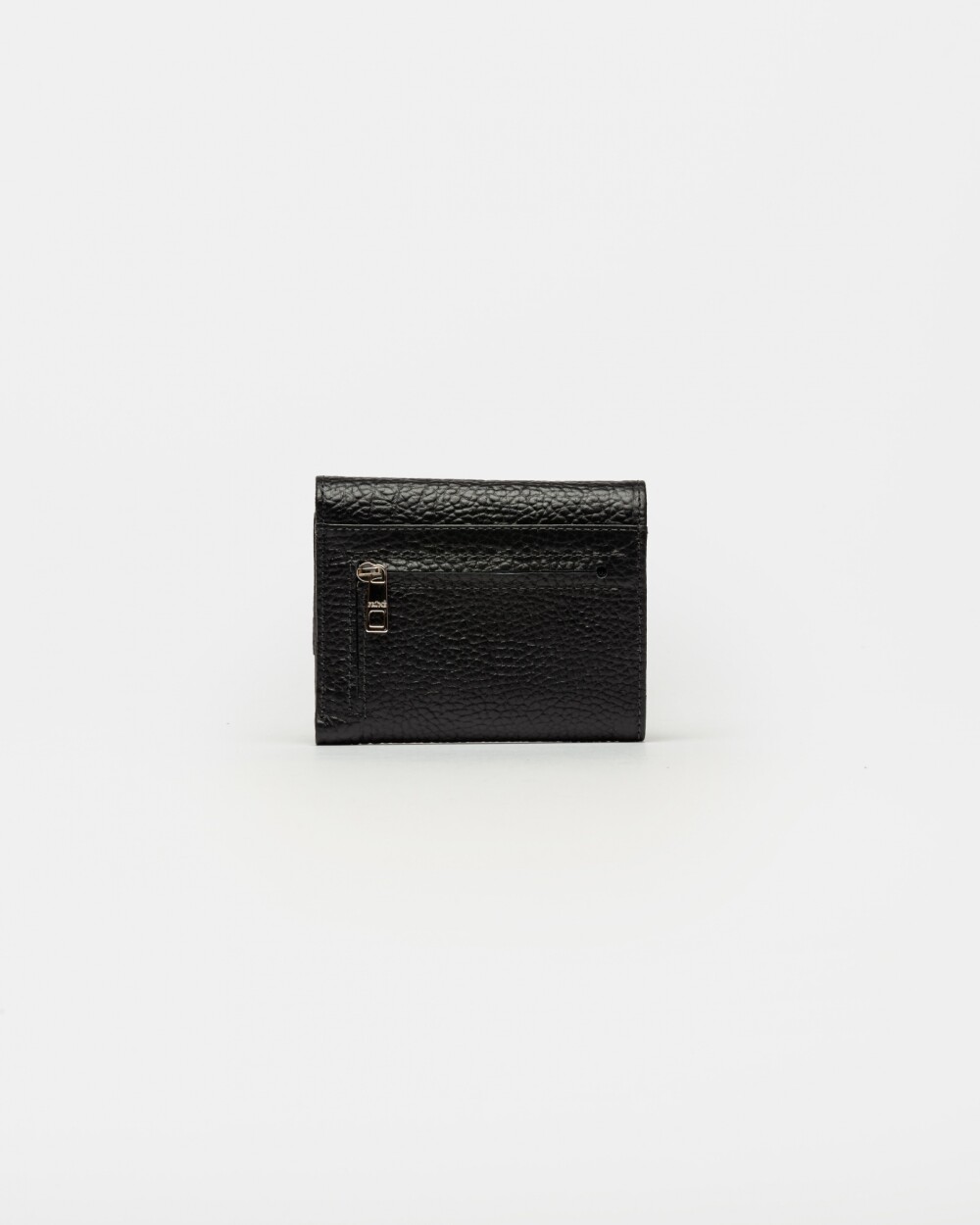 Billetera Ginger En Cuero Graneado Negro