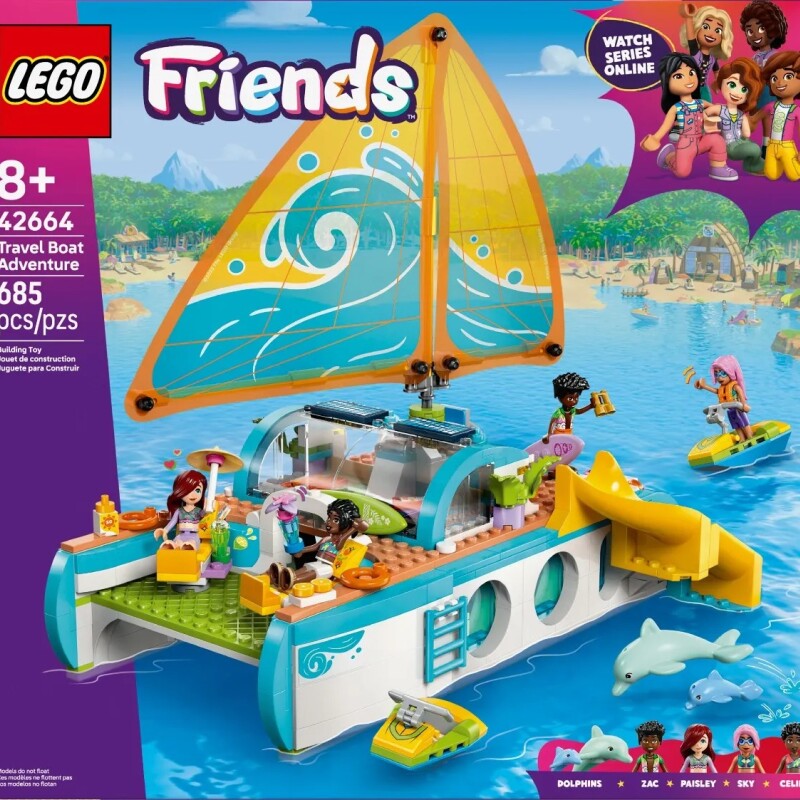 LEGO Friends 42664 Barco de Viaje Adventure – Lancha con 4 Minidolls y Delfines LEGO Friends 42664 Barco de Viaje Adventure – Lancha con 4 Minidolls y Delfines