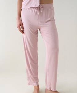 Pantalón Recto Viscosa Rosa Cuarzo