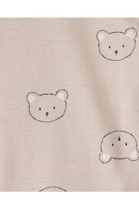 Set tres piezas de algodón, pantalón y dos bodies, diseño osos Sin color