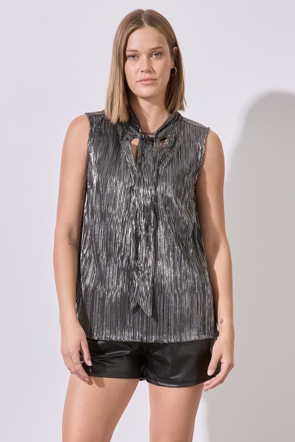 Blusa Silver Shine NEGRO/PLATEADO