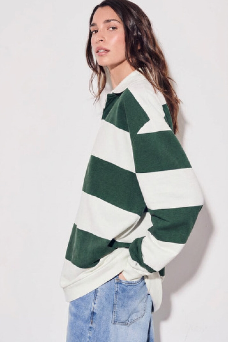 Sweater Polo Rayas Verde