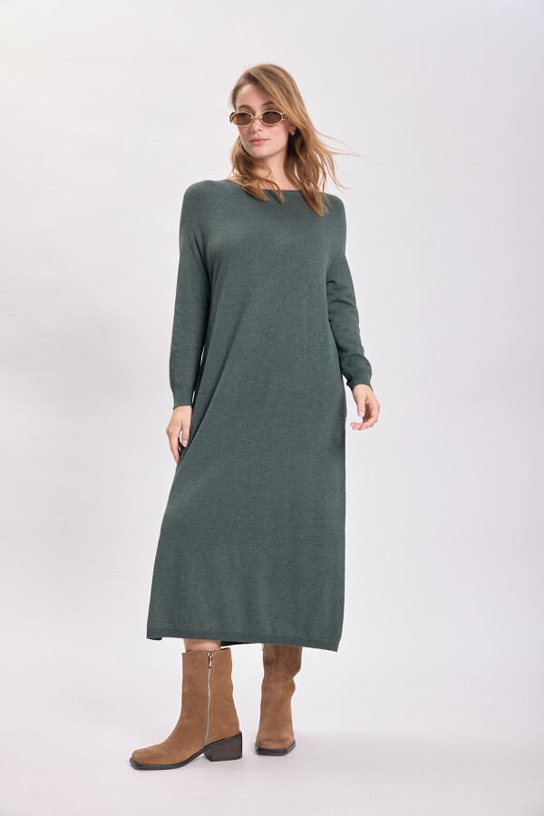 Vestido largo punto Verde