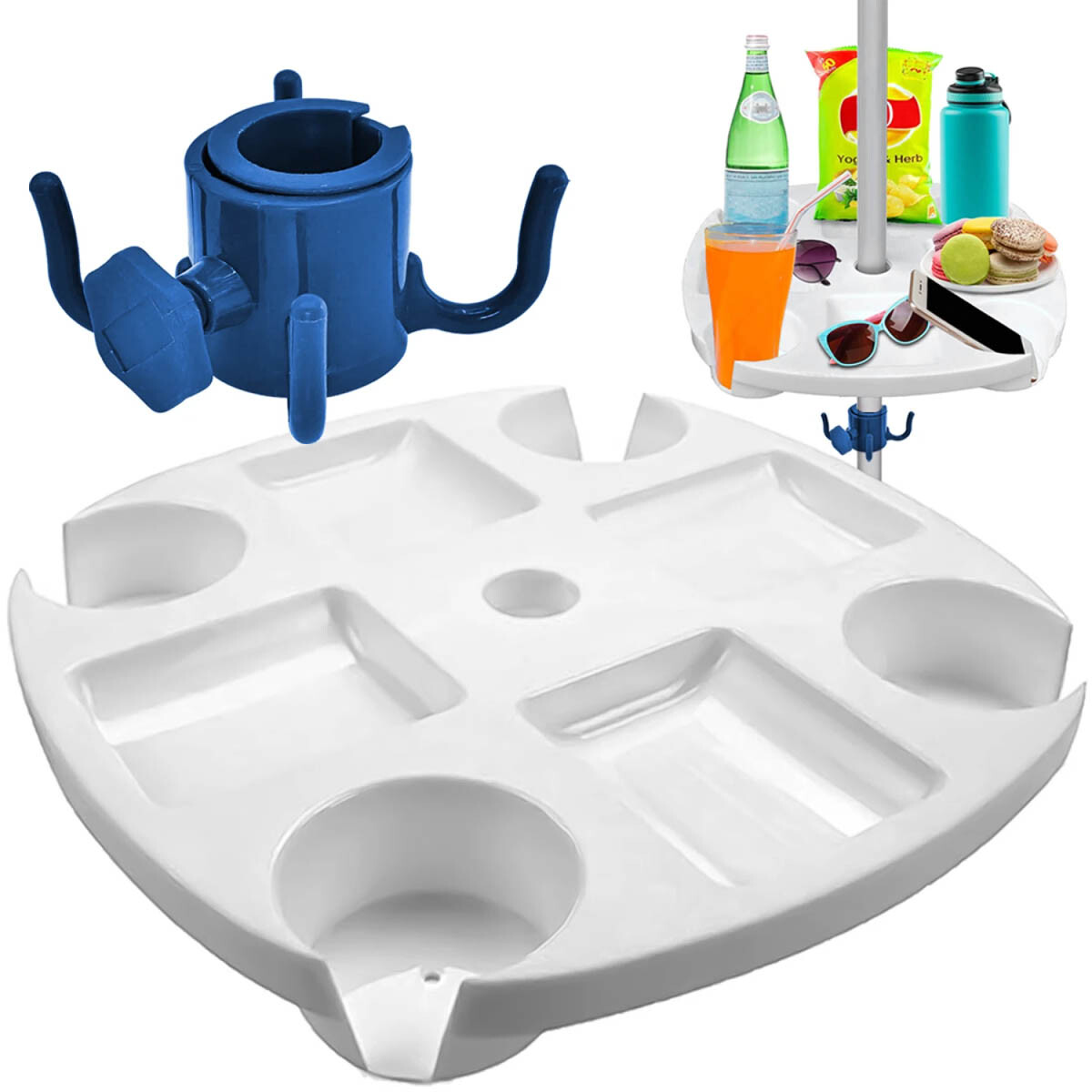 Set Mesa 8 Reparticiones + Gancho P/ Sombrilla Playa - Hog002020 