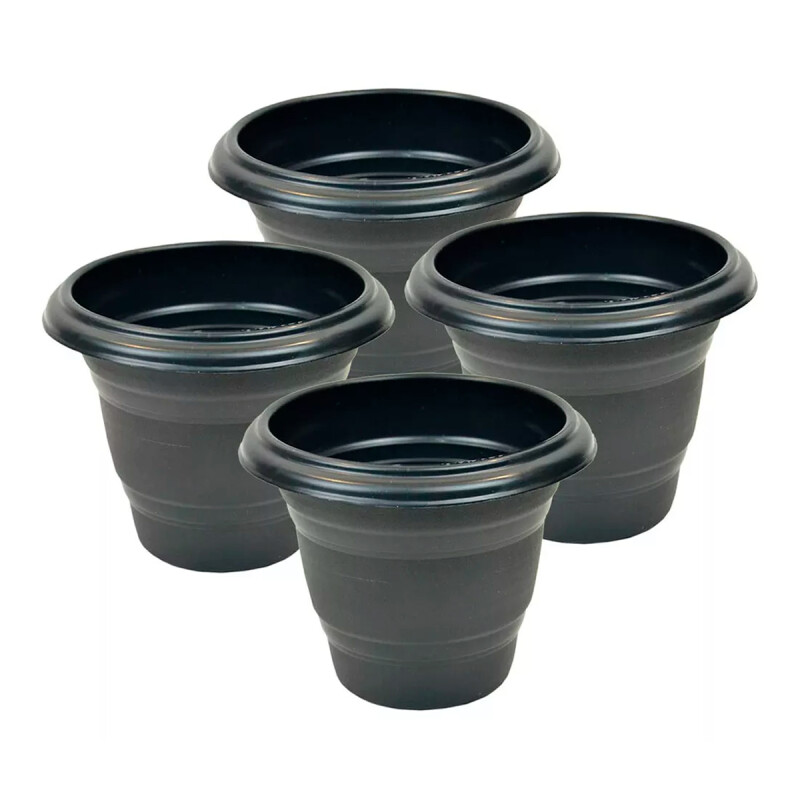Set x4 maceta redonda 1,7 lts NEGRO
