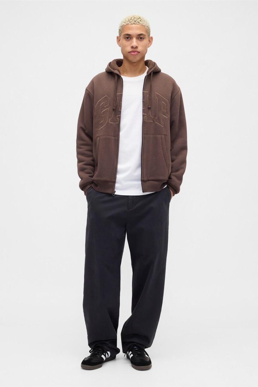 Canguro Con Corderito Logo Gap Hombre New Brown661