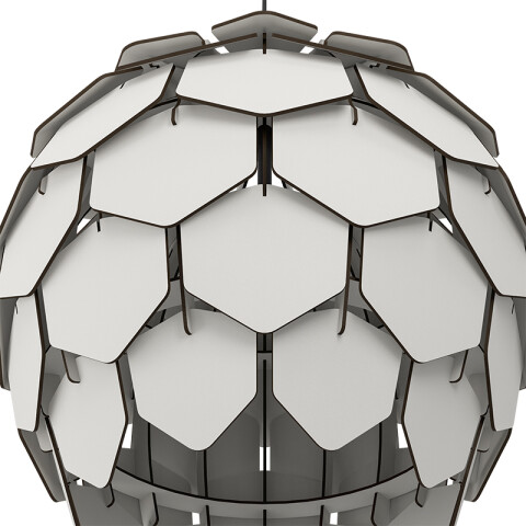 Lámpara colgante madera gris E27 Ø49,5cm MATTANZA EG4340