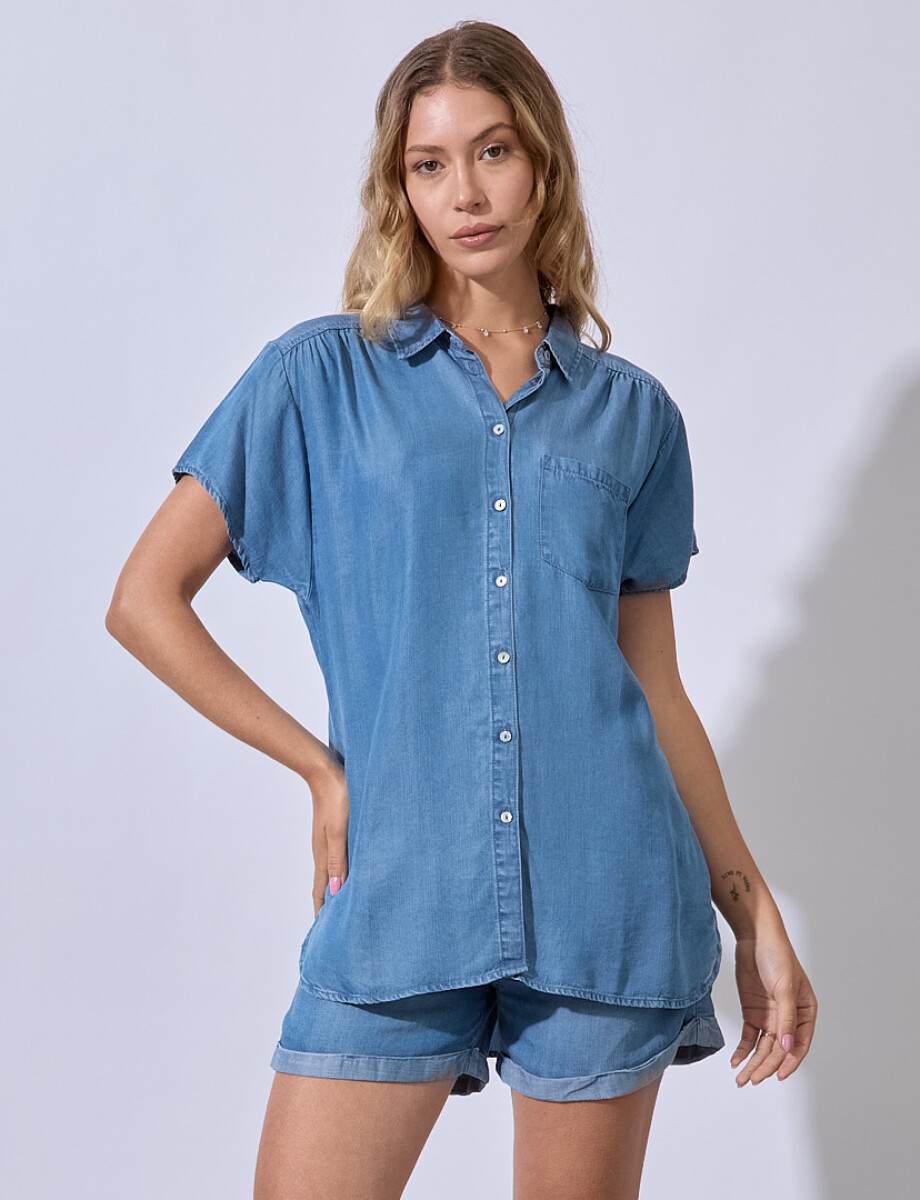 Camisa Tencel - Jean 