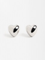 Pendientes En Forma De Corazón plateado