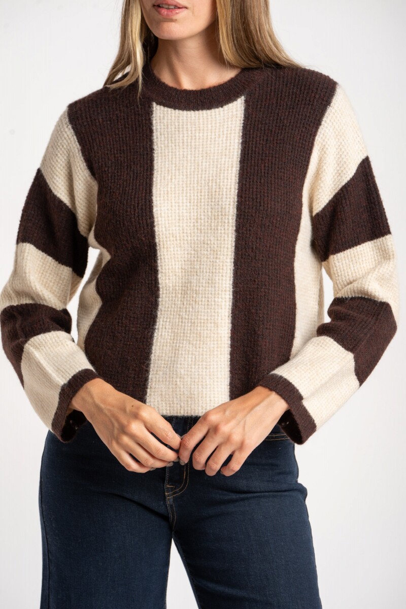 Sweater Rayado Chocolate