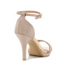 Sandalia Vizzano Mujer Taco 10cm Gliter Rosado Oro