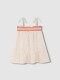 Vestido De Tirantes Con Nido De Abeja Blanco Roto