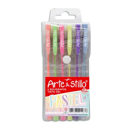 Set X6 Lapiceras Bolígrafos Arte Stillo Tinta Gel PASTEL