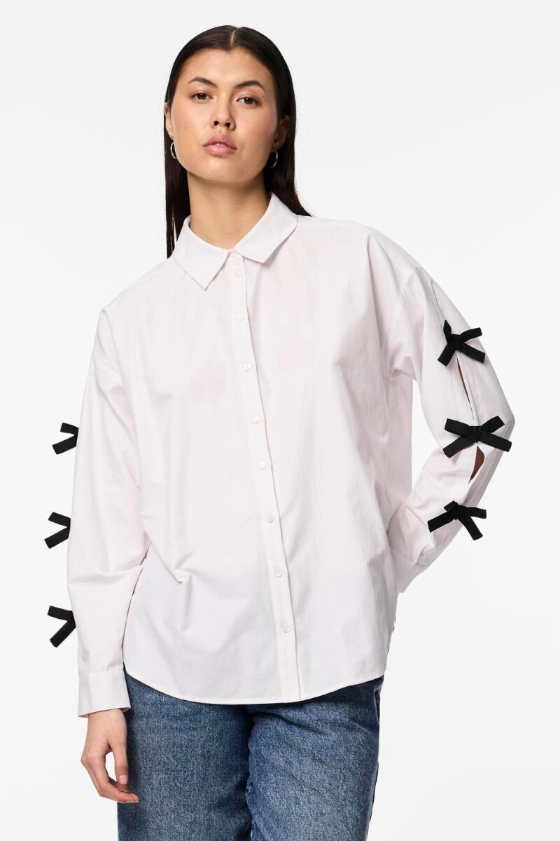 Camisa Bell Mini Lazos Bright White