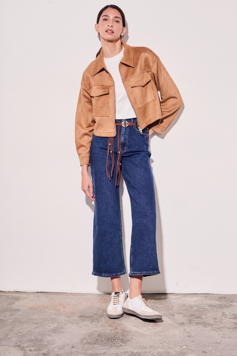 Campera Gamuza Cuero Vegano Whisky